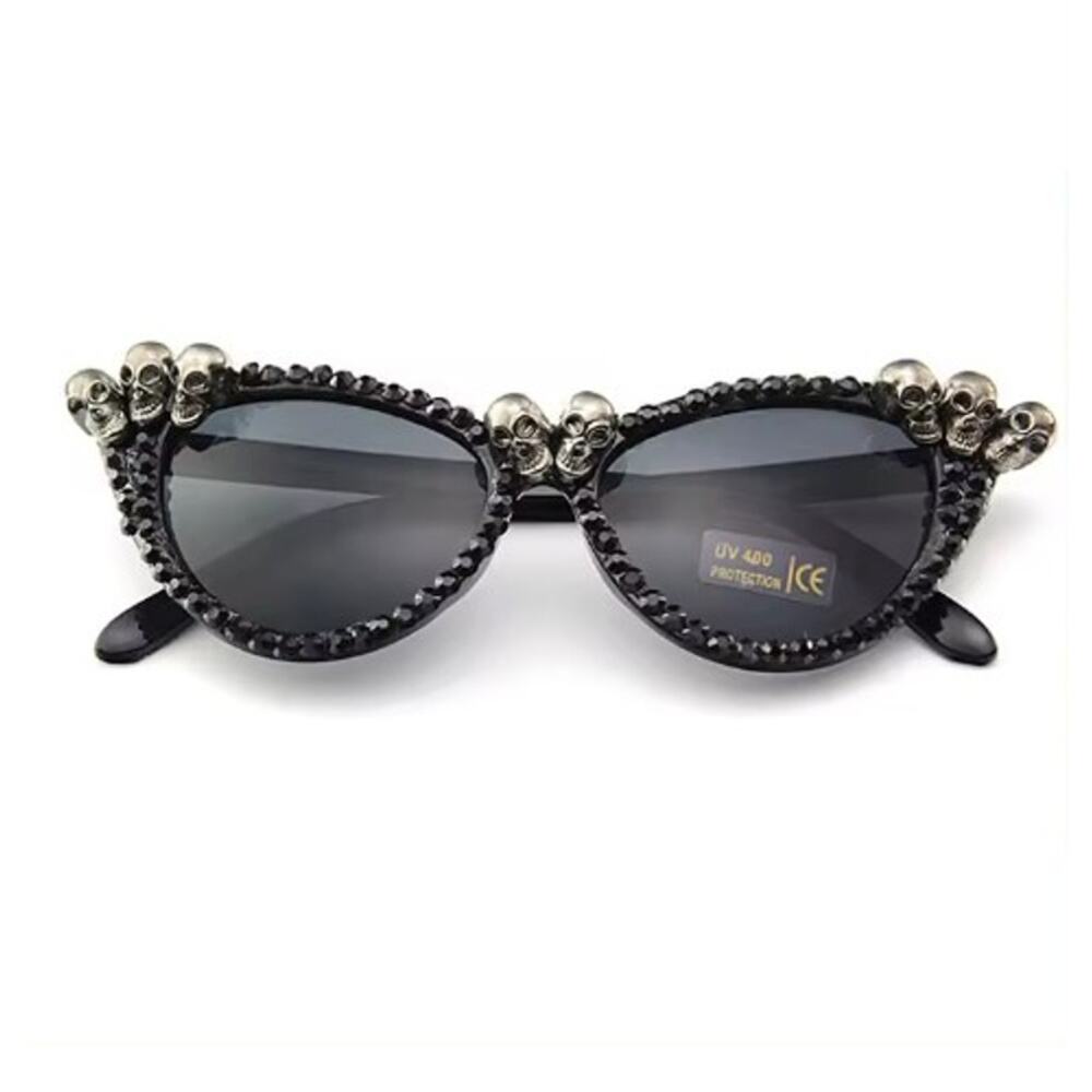 Cat Eye Skull Sunglasses Gothic Halloween Punk